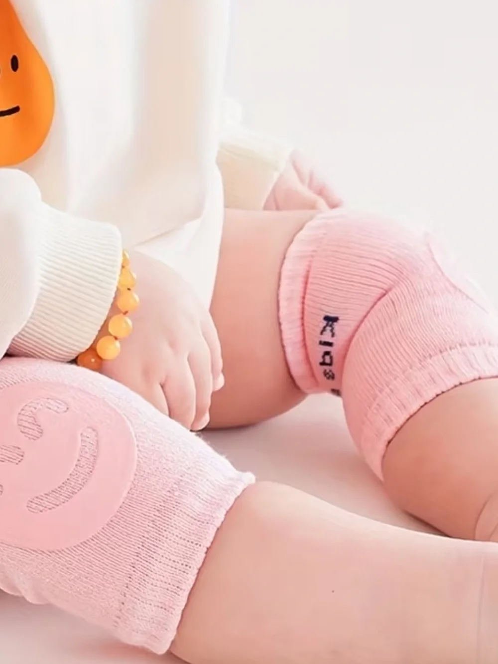 Baby Pink Knee Protectors for Crawling - Soft Stretch Mittens by